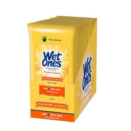 WET ONES TROPICAL SPLASH WIPES HAND 10/20CT